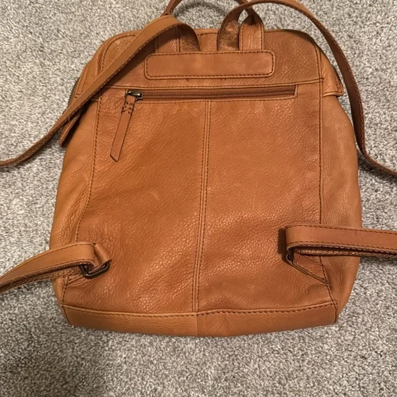 American Leather Company Tan Genuine Leather‎ Backpack - Picture 2 of 5